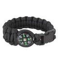 Black Paracord Bracelet w/Compass